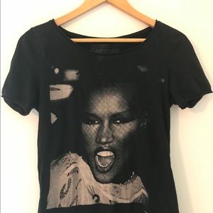 Black Grace Jones T-shirt by Zara Women